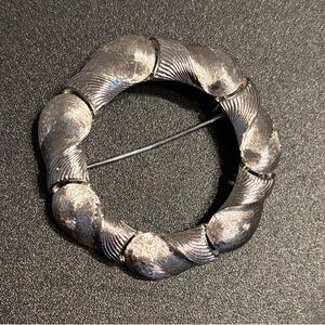 Trifari Silver Circular Brooch